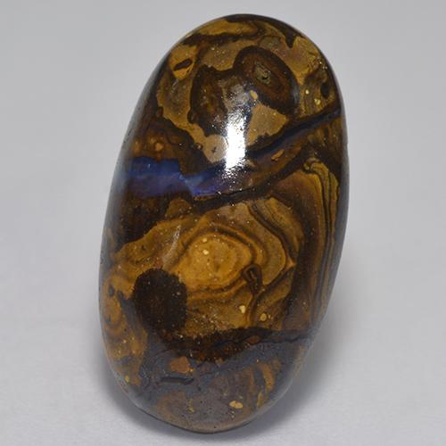 Multicolor Boulder Opal Gem - 11.3ct Oval Cabochon (ID: 522959)