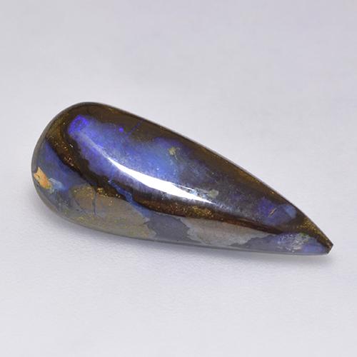 3.88 ct Multicolor Boulder Opal Stone, Natural Boulder Opal in Pear Cabochon Shape for Sale