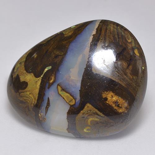 18.81 ct Multicolor Boulder Opal Stone, Natural Boulder Opal in Fancy Cabochon Shape for Sale