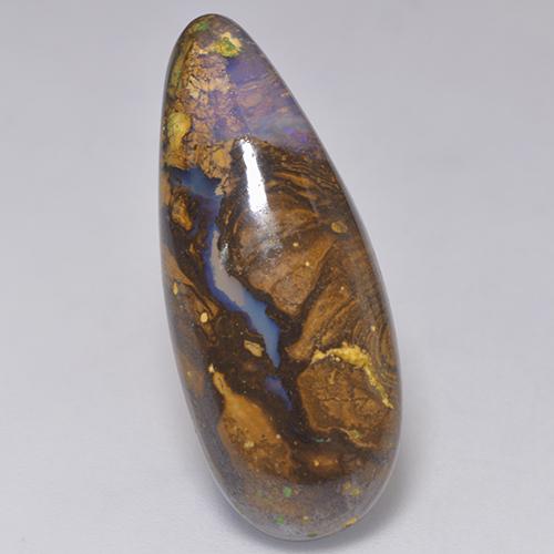 Multicolor Boulder Opal Gem - 14.3ct Pear Cabochon (ID: 522983)
