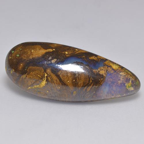 14.32 ct Multicolor Boulder Opal Stone, Natural Boulder Opal in Pear Cabochon Shape for Sale