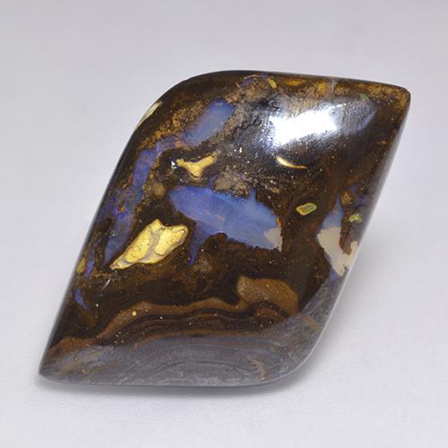 19.22 ct Multicolor Boulder Opal Gemstone, Boulder Opal Gem in Fancy Cabochon Shape for Sale.