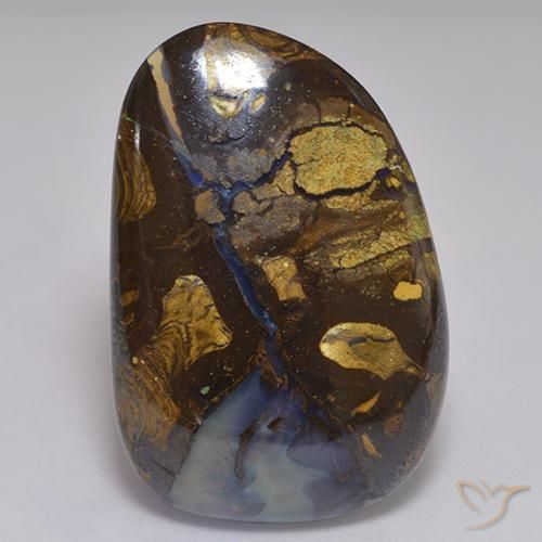 Ópalo Boulder Multicolor Cabujón Elegante de 25.69 ct de Australia, dimensión 30,5x20,4 mm, piedra preciosa natural No tratado, claridad Translúcido, Ópalo Boulder de 1 pieza en color Multicolor, dureza Mohs de 5.5 - 6.5, Photo A