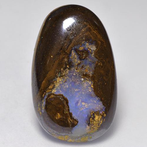15.87 ct Multicolor Boulder Opal Gemstone, Boulder Opal Gem in Fancy Cabochon Shape for Sale.