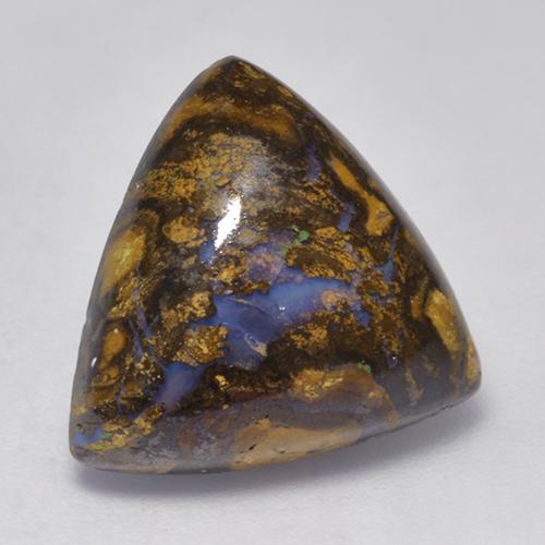 8.22 ct Multicolor Boulder Opal Stone, Natural Boulder Opal in Trillion Cabochon Shape for Sale