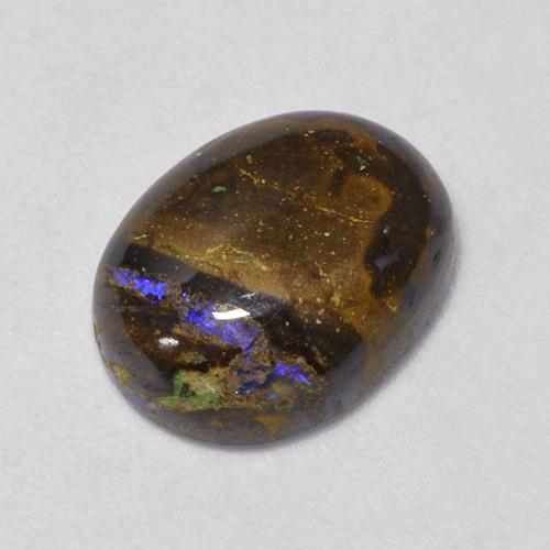 3.16 ct Multicolor Boulder Opal Gemstone, Boulder Opal Gem in Oval Cabochon Shape for Sale.