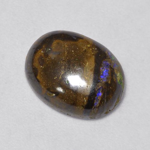 3.16 ct Multicolor Boulder Opal Stone, Natural Boulder Opal in Oval Cabochon Shape for Sale