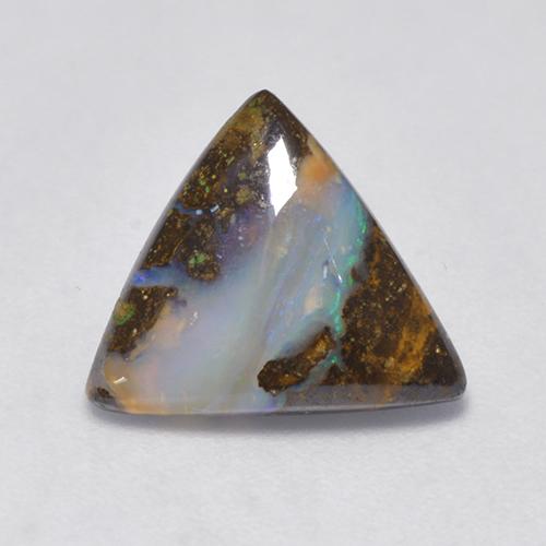 2.20 ct Multicolor Boulder Opal Gemstone, Boulder Opal Gem in Trillion Cabochon Shape for Sale.