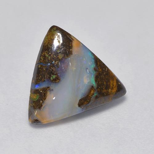 2.20 ct Multicolor Boulder Opal Stone, Natural Boulder Opal in Trillion Cabochon Shape for Sale