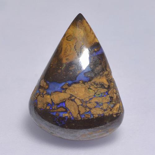 Multicolore Opale Boulder gemme - 6.8ct Poire cabochon (ID: 523147)