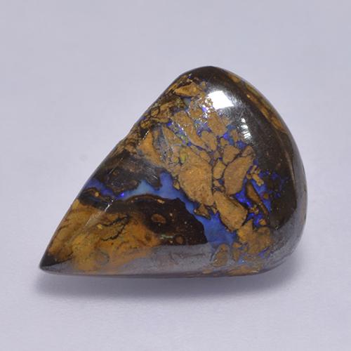 6.81 ct Multicolor Boulder Opal Stone, Natural Boulder Opal in Pear Cabochon Shape for Sale
