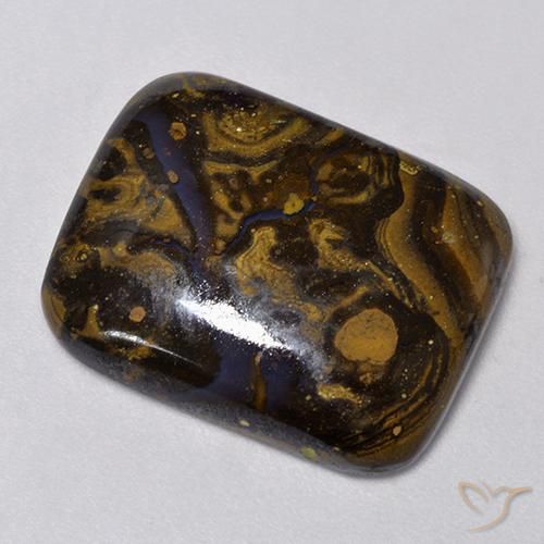 13.03 ct Multicolor Boulder Opal Stone, Natural Boulder Opal in Cushion Cabochon Shape for Sale