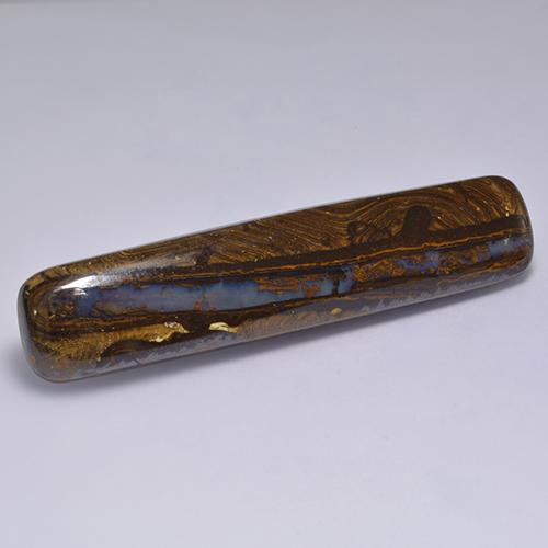 58.31 ct Multicolor Boulder Opal Gemstone, Boulder Opal Gem in Cushion Cabochon Shape for Sale.