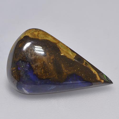 Mehrfarbig Boulder-Opal Edelstein - 3.9ct Birnen Cabochon (ID: 523666)