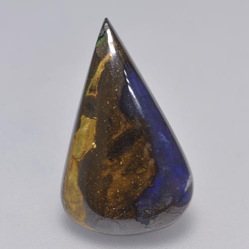 3.88 ct Multicolor Boulder Opal Stone, Natural Boulder Opal in Pear Cabochon Shape for Sale