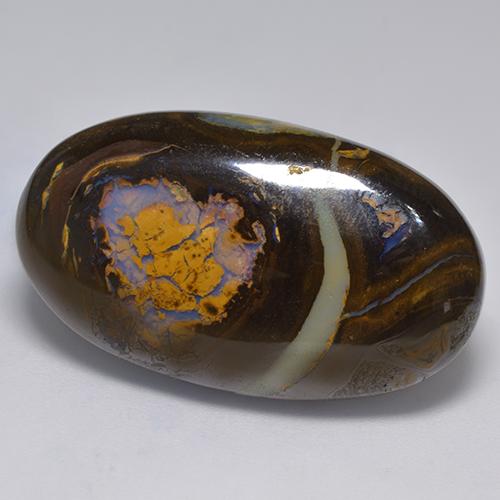 41.33 ct Multicolor Boulder Opal Stone, Natural Boulder Opal in Oval Cabochon Shape for Sale