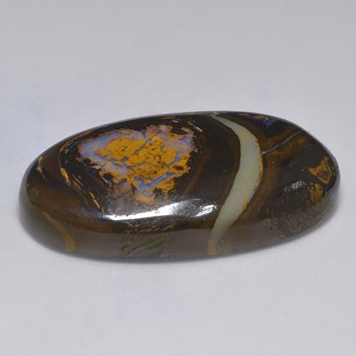 Boulder Opal Gemstone in 31.6 x 18.3 mm Size for Sale, Boulder Opal Stone in Multicolor Color