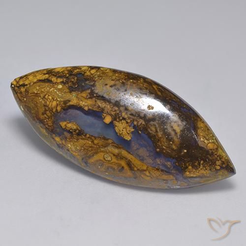 19.94 ct Multicolor Boulder Opal Stone, Natural Boulder Opal in Marquise Cabochon Shape for Sale