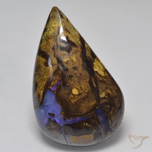 17.29 ct Multicolor Boulder Opal Stone, Natural Boulder Opal in Fancy Cabochon Shape for Sale