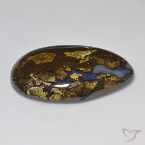 Boulder Opal Gemstone in 32.6 x 22.1 mm Size for Sale, Boulder Opal Stone in Multicolor Color