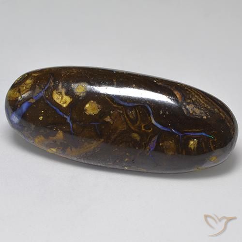 Ópalo Boulder Multicolor Ovalada de 39,1 x 16,4mm de Australia, peso de 36.66 ct, piedra preciosa natural No tratado en Opaco Clarity, Ópalo Boulder Cabujón Óvalo de 1 pieza - Color: Multicolor, dureza Mohs de 5.5 - 6.5, Photo A