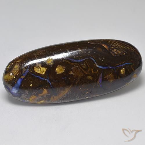 36.66 ct Multicolor Boulder Opal Stone, Natural Boulder Opal in Oval Cabochon Shape for Sale