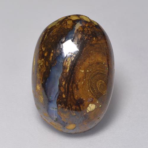 Mehrfarbig Boulder-Opal Edelstein - 7.8ct Oval Cabochon (ID: 523730)