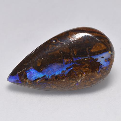 Multicolore Opale Boulder gemme - 11.8ct Poire cabochon (ID: 523735)
