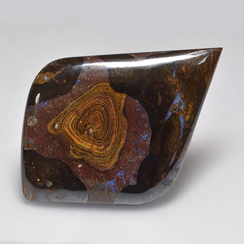 39.46 ct Multicolor Boulder Opal Gemstone, Boulder Opal Gem in Fancy Cabochon Shape for Sale.