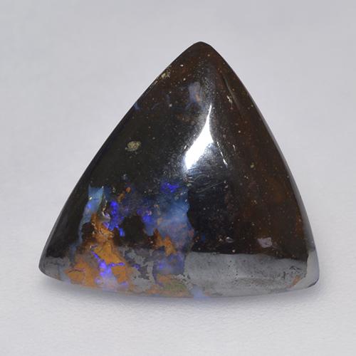 5.14 ct Multicolor Boulder Opal Gemstone, Boulder Opal Gem in Trillion Cabochon Shape for Sale.