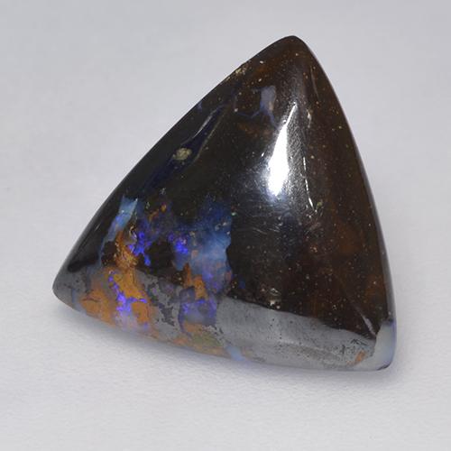 5.14 ct Multicolor Boulder Opal Stone, Natural Boulder Opal in Trillion Cabochon Shape for Sale