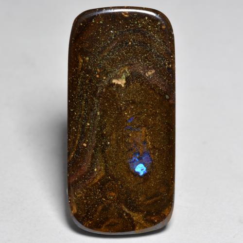 9.48 ct Multicolor Boulder Opal Gemstone, Boulder Opal Gem in Cushion Cabochon Shape for Sale.