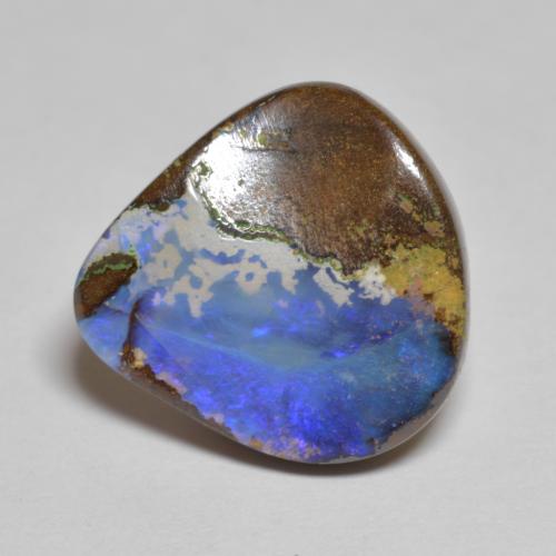 7.43 ct Multicolor Boulder Opal Gemstone, Boulder Opal Gem in Pear Cabochon Shape for Sale.