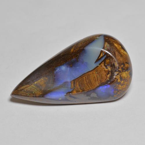 マルチカラー ボルダーオパール 宝石 - 29.7ct ペアーカボション (ID: 575177)