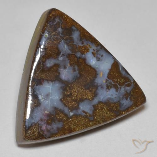 19.83 ct Multicolor Boulder Opal Stone, Natural Boulder Opal in Trillion Cabochon Shape for Sale