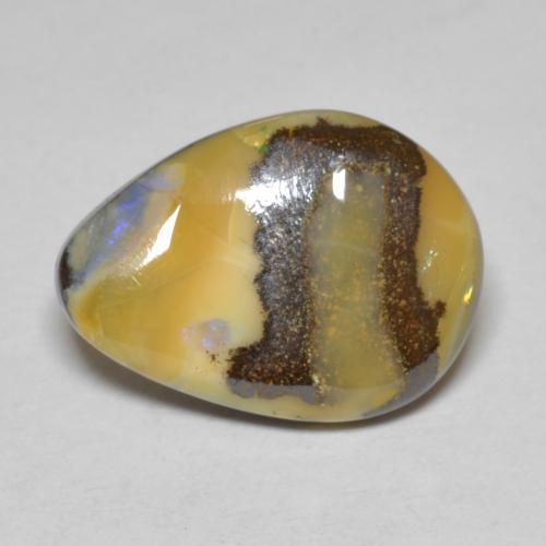 7.43 ct Multicolor Boulder Opal Stone, Natural Boulder Opal in Fancy Cabochon Shape for Sale