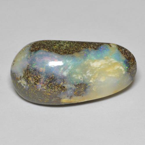 彩色 砾背蛋白石 Gem - 16.9ct 别致的凸面型 (ID: 575202)