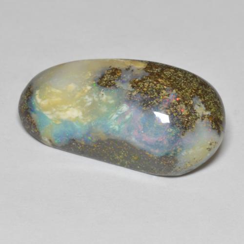 16.91 ct Multicolor Boulder Opal Stone, Natural Boulder Opal in Fancy Cabochon Shape for Sale