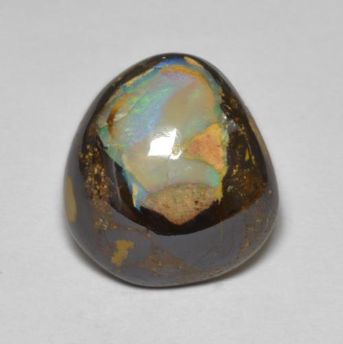 8.07 ct Multicolor Boulder Opal Gemstone, Boulder Opal Gem in Fancy Cabochon Shape for Sale.