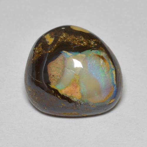 8.07 ct Multicolor Boulder Opal Stone, Natural Boulder Opal in Fancy Cabochon Shape for Sale