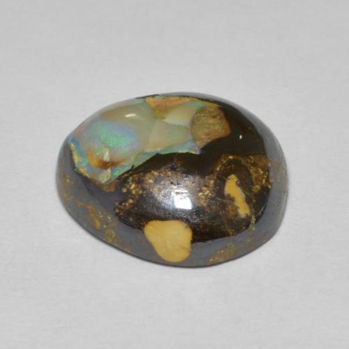 Boulder Opal Gemstone in 14 x 13 mm Size for Sale, Boulder Opal Stone in Multicolor Color