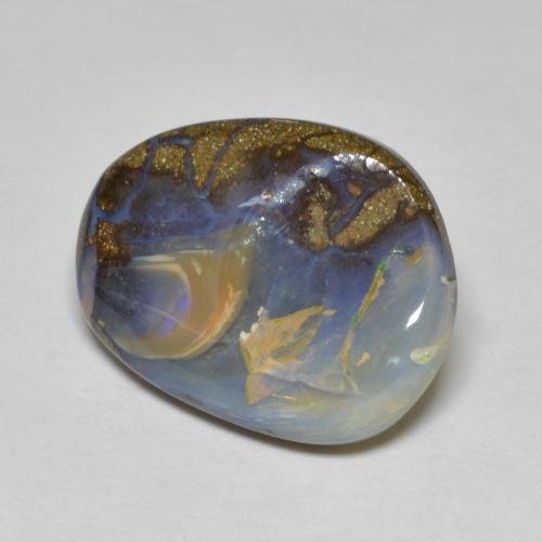 10.14 ct Multicolor Boulder Opal Stone, Natural Boulder Opal in Fancy Cabochon Shape for Sale