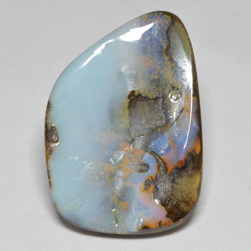 23.05 ct Multicolor Boulder Opal Stone, Natural Boulder Opal in Fancy Cabochon Shape for Sale