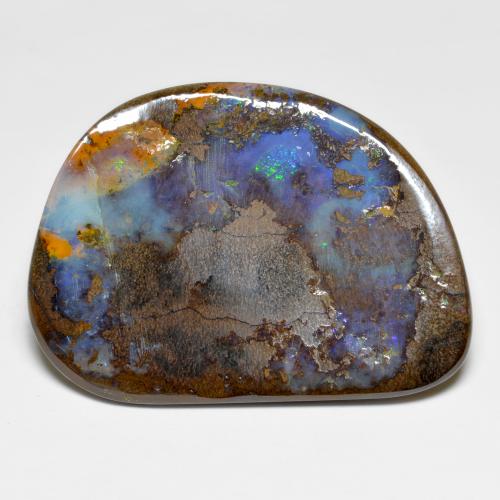 49.06 ct Multicolor Boulder Opal Gemstone, Boulder Opal Gem in Fancy Cabochon Shape for Sale.