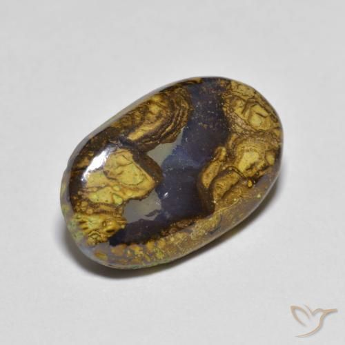4.31 ct Multicolor Boulder Opal Stone, Natural Boulder Opal in Oval Cabochon Shape for Sale