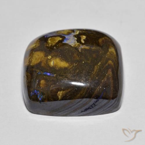 Boulder Opal Gemstone in 16 x 16 mm (calibrated) Size for Sale, Boulder Opal Stone in Multicolor Color