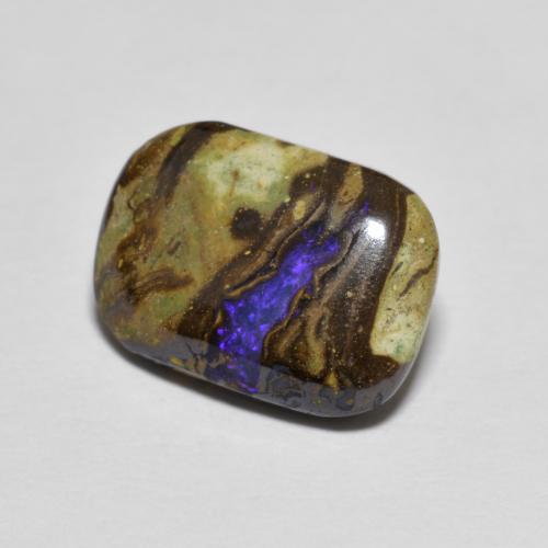 Multicolor Boulder Opal Gem - 4.1ct Cushion Cabochon (ID: 626575)