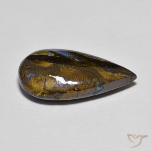 Boulder Opal Gemstone in 19.3 x 11 mm Size for Sale, Boulder Opal Stone in Multicolor Color