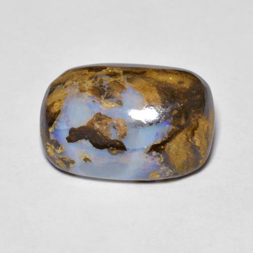 Multicolor Boulder Opal Gem - 5.2ct Cushion Cabochon (ID: 627628)