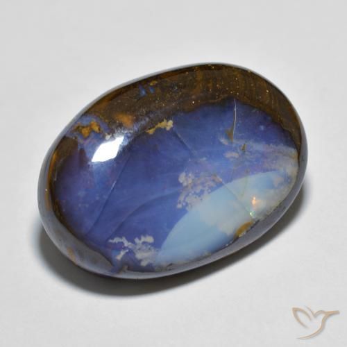 13.49 ct Multicolor Boulder Opal Stone, Natural Boulder Opal in Oval Cabochon Shape for Sale